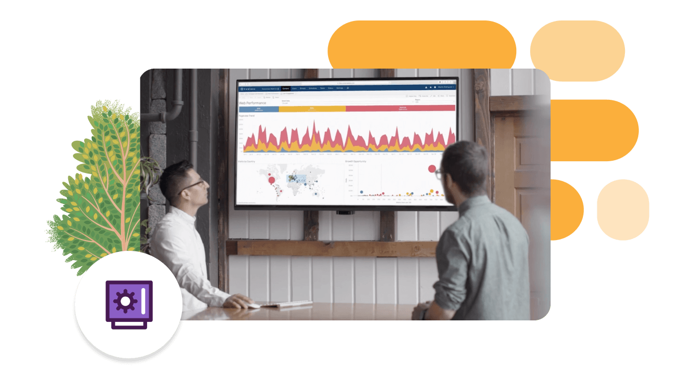 People presenting a Tableau dashboard